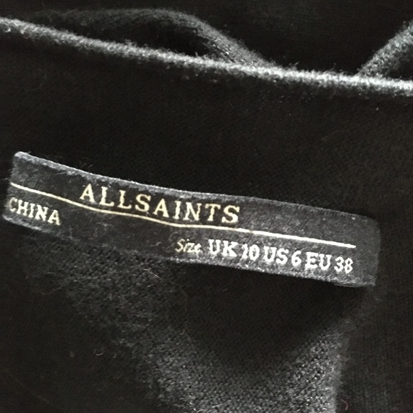 All Saints Black Drape Sweater - Picture 3 of 7